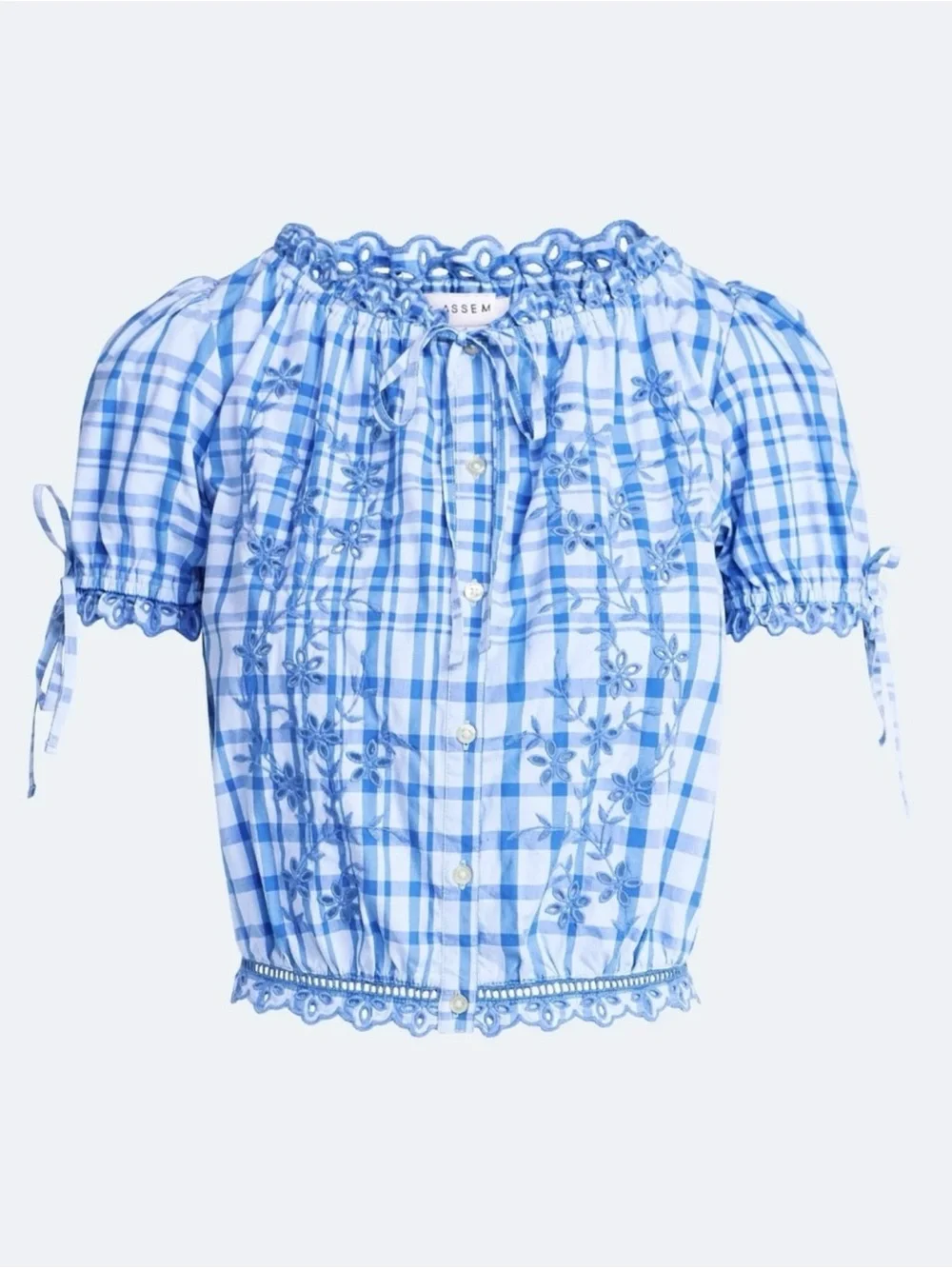 Free Assembly gingham embroidered